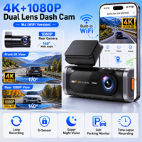 Kamera Dashcam 2 Kanal Kustom 4K Depan dan Belakang 1080P WiFi DVR Mobil dengan Penglihatan Malam Layar IPS 3.2 Inci Kamera Dash Mini 4K