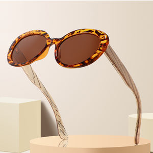 แว่นกันแดดแฟชั่น2025ทรงรีแว่นกันแดดไม้ไผ่ไม้ไผ่ใส่ได้ทั้งชายและหญิงแว่นกันแดดโพลาไรซ์บานพับฤดูใบไม้ผลิสำหรับผู้ชาย - Product Image 3