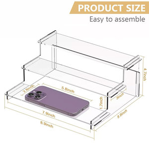 工厂定制<span class=keywords><strong>3</strong></span>步透明亚克力展示提升器纸杯蛋糕架展示架装饰用 - Product Image 2