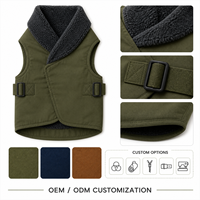 Gilet en polaire pour chien, couleur unie, réglable, manteau d'hiver pour chiens, style classique et décontracté, vêtements chauds pour animaux de compagnie
