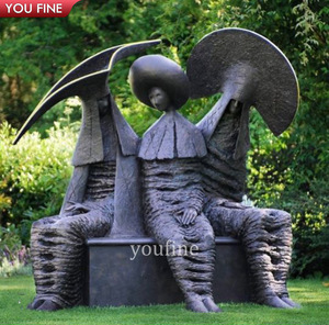 YOUFINE - Estatua de Mujer Abstracta de Bronce, Escultura Moderna de Mujer con Sombrero de <span class=keywords><strong>Philip</strong></span> Jackson para Decoración de Jardín de Villa y Plaza de Hotel - Product Image 4