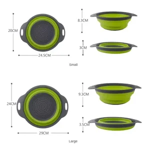 Panier égouttoir pliable en silicone pour fruits et légumes, passoire pliable, écologique, lavage à la main uniquement, cuisine - Product Image 6