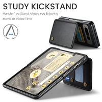 Casing HP CaseMe Wallet Anti-Shock Kulit PU Kantong Kartu Penutup Lipat Magnetik Desain Logo Metal Embossed Google Pixel