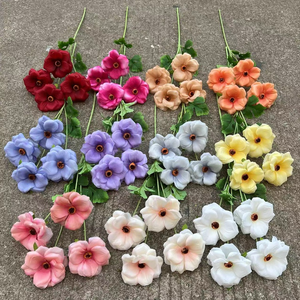 Flores de silicona azul marino artificiales hechas a mano para bodas, graduaciones, decoraciones de Navidad y Año Nuevo <span class=keywords><strong>chino</strong></span> - Product Image 1