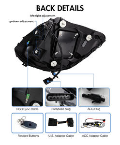 เหมาะสำหรับ2005-2013ชุดประกอบไฟหน้า C6 Chevrolet Corvette <span class=keywords><strong>ไฟ</strong></span><span class=keywords><strong>หน้า</strong></span>คู่ RGB ดีไซน์คลาสสิกอุปกรณ์เสริมรถยนต์ - Product Image 6