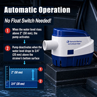 Pompe de cale automatique 1100 GPH 12V DC submersible avec interrupteur à flotteur automatique sans mercure pour bateaux