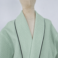 Peignoir gaufré confortable pour hôtel et spa, à capuche, pour femme, ultra doux, idéal pour les centres de villégiature, commande en gros, cadeau d'entreprise, vêtement de nuit toutes saisons
