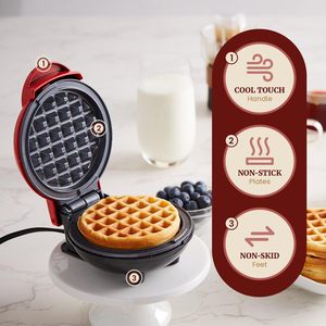 Nouvel appareil à gaufres belges automatique électrique avec certification CE CB, mini gaufrier antiadhésif pour sandwichs et gaufres à la maison - Product Image 2
