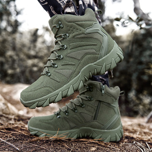 Men Hiking <b>Boots</b> Suede Upper Mesh Lining Rubber Outsole Breathable All Seasons Outdoor Trekking Shoes - Product Image 1