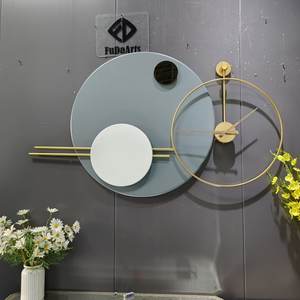 Nouveau luxe 91X70cm chinois fer horloge décoration lumière élégante tenture murale pour salon canapé fond livraison directe - Product Image 2