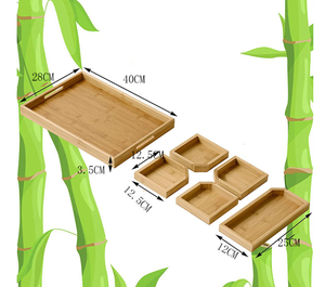 Scatola Porta Snack e Frutta Secca di Grado Alimentare, Vassoio Multifunzionale in Bambù con Divisori <span class=keywords><strong>per</strong></span> Casa da Tè e Hotel - Product Image 6