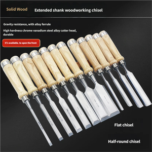 Ensemble de ciseaux à <span class=keywords><strong>bois</strong></span> pour la sculpture, pointes plates/acier/semi-circulaires, manche en <span class=keywords><strong>bois</strong></span> - Product Image 3