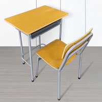 Bureau et chaise d'école individuels modernes, modèle étudiant, table et chaise en bois pour collège, provenant de fournisseurs de mobilier scolaire