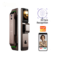 Kunci Pintu Pintar Tuya 3D Pengenal Wajah Dengan Kamera Cerradura Wifi Biometrik Sidik Jari Keamanan Otomatis Smart Lock