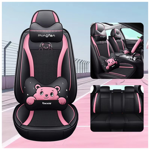 Housse de siège auto premium confortable, ensemble complet pour Civic Golf, style dessin animé, cuir Nappa, soie glacée, 16 pièces, intérieur de voiture été - Product Image 2