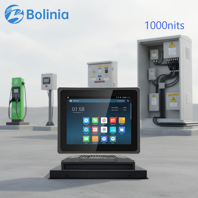 10.1 Inch Industrial Android Panel PC 1000 Nits High Brightness POE Powered IP65 Waterproof for Outdoor EV Charger Station Kiosk