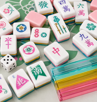 Jeu de Mahjong américain de luxe rose en acrylique, résistant à l'eau, écologique, moderne, pliable et portable – Meilleures ventes