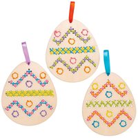 Kit de couture d'œufs de Pâques en bois, jouet à laceter DIY pour enfants, décoration de vacances, cadeau éducatif