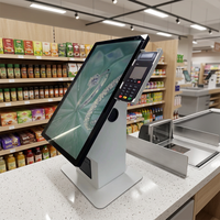 Kiosque en libre-service de 18,5 pouces avec écran tactile, terminal de paiement, kiosque de commande POS avec imprimante de reçus pour la vente au détail et les restaurants