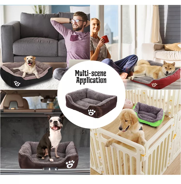 Wholesale Customize Soft Comfortable Breathable Dog Sofa Bed Dog Nest Large Accessories Rectangle Pet Bed For Dog Cat