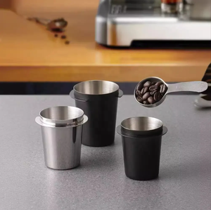 Barista Tools Coffee Dosing <b>Cup</b> Suitable for 51/58mm Portafilter Black Silver Coffee Powder <b>Cup</b> - Product Image 1