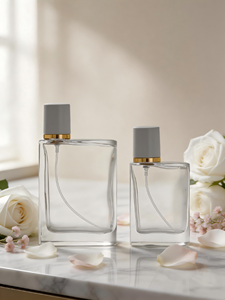 Popular Luxurious 25ml and 50ml Rectangle Shape Transparent <b>Empty</b> Glass <b>Perfume</b> <b>Bottles</b> with Silk Screen Printing - Product Image 6