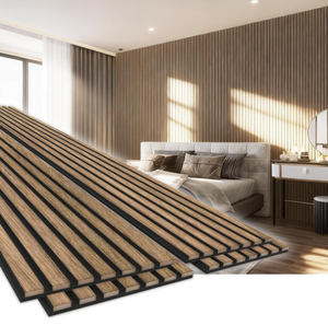 Nuovi <span class=keywords><strong>Pannelli</strong></span> Acustici in MDF, Set da 4, <span class=keywords><strong>Pannelli</strong></span> Fonoassorbenti a Doghe <span class=keywords><strong>per</strong></span> Decorazione Casa e Ufficio - Product Image 1