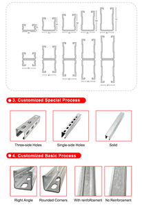 Canal de Acero Galvanizado en Caliente con Ranuras, Tamaño Personalizado, para Soporte de Bandejas de Cables, Resistente a la Corrosión - Product Image 2