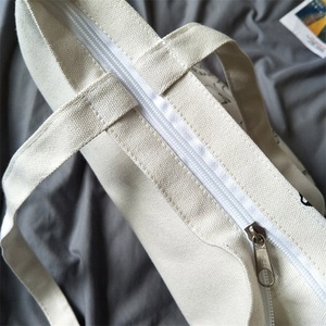 Longue bandoulière réutilisable avec logo imprimé personnalisé sac fourre-tout en toile en coton élégant pour les courses - Product Image 3