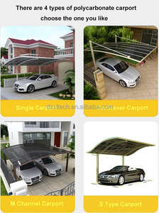 Abri de voiture en aluminium et polycarbonate Starshine, ventilation optimisée, respirant, cadre métallique robuste, pour 2 voitures - Product Image 5