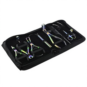 Professional Hair Extensions Tools Kit with case Tape in Extensions Plier NanoBeads Crimper Waver Plier Bond <b>Cutter</b> Scissor - Product Image 1