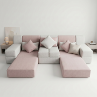 Modernes Wasserabweisendes Tech-Stoff Modulares Sektional-Cloud-Sofa für Wohnzimmer Hochdichte Schaumstoff-Kompressions-Couch
