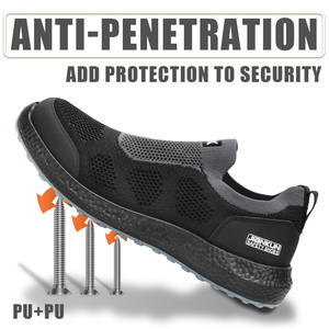 รองเท้ากีฬา JIANKUN รุ่นใหม่ สไตล์ลำลอง ใส่สบาย ผลิตจากผ้าถักแบบ Flying Knit พื้นรองเท้า PU+PU กันลื่นอย่างดี ป้องกันการกระแทก/เจาะทะลุ หัวรองเท้าพลาสติก - Product Image 4