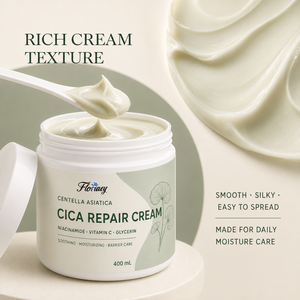 Crème réparatrice à la niacinamide, vitamine C et centella asiatica 400ml, huile de noix du Kenya à l'urée, hydratant apaisant pour le visage - Product Image 4