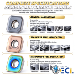 Insertos de Torneado ECL WNMG con Recubrimiento PVD, Herramienta de Torno CNC de Carburo, Rompecáscaras Cuadrado OEM - Product Image 4