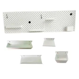 STEELITE Wand Stahl Peg board Werkstatt DIY Peg board quadratisches Peg board mit Haken Haken