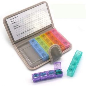 Caja Organizadora de Pastillas Semanal de Plástico para Medicamentos, Contenedor de Almacenamiento de Medicamentos de Viaje de Plástico, 28 Días - Product Image 1