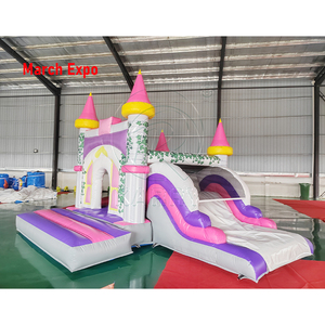 <span class=keywords><strong>Location</strong></span> Commerciale Château Gonflable Rose avec Toboggan pour Fêtes d'Enfants - Product Image 2