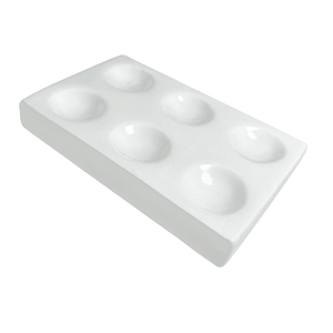 Placa de Reacción de Cerámica Blanca de 6 Orificios, Placa de Goteo, Porcelana Física y Química, Pocillo Colorimétrico - Product Image 4