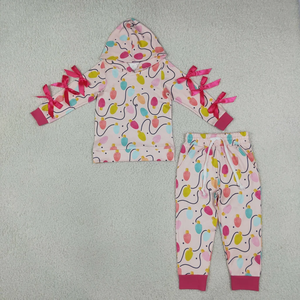 Gran oferta, ropa para bebés y niñas con estampado de rayas y lazos navideños, pantalones con volantes, conjuntos de ropa - Product Image 3