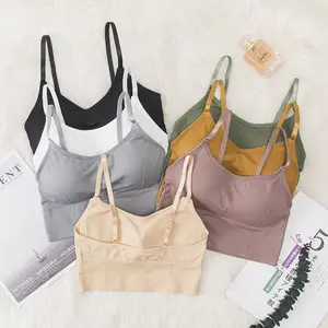 Taglia libera a buon mercato donne invisibilità reggiseno senza cuciture traspirante morbido reggiseno yoga tessuto di seta ghiaccio biancheria intima senza tracce