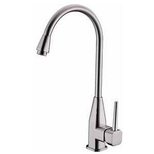 Robinet de cuisine brossé monotrou orientable eau chaude et froide pour évier - Product Image 5