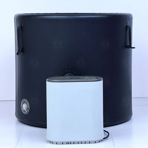 Bain à remous gonflable rond pour 1 personne, portable, chauffé, avec massage, pour le camping en plein air et la relaxation à domicile - Product Image 6