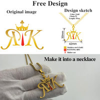 Collier et bracelet personnalisés avec logo en lettres 3D, bijoux hip-hop, hypoallergéniques, imperméables, en acier inoxydable personnalisé