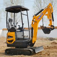 Excavator Mini Berkualitas Tinggi Ce Mini Crawler 1 Ton 1.2 Tbucket Mesin Diesel Mini Excavator untuk Excavator Mesin Epa