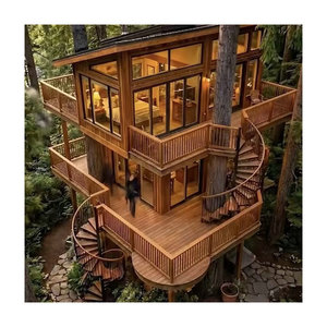 Casa de Árbol Contemporánea con Estructura de Madera y Vidrio Laminado Templado para Uso en Hoteles al Aire Libre, Fácil Instalación - Product Image 4