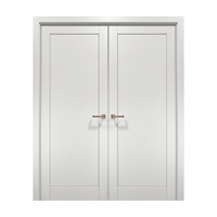 Porte française moderne à double panneau pour la chambre à coucher et le salon Garde-manger en bois massif avec surface composite finie
