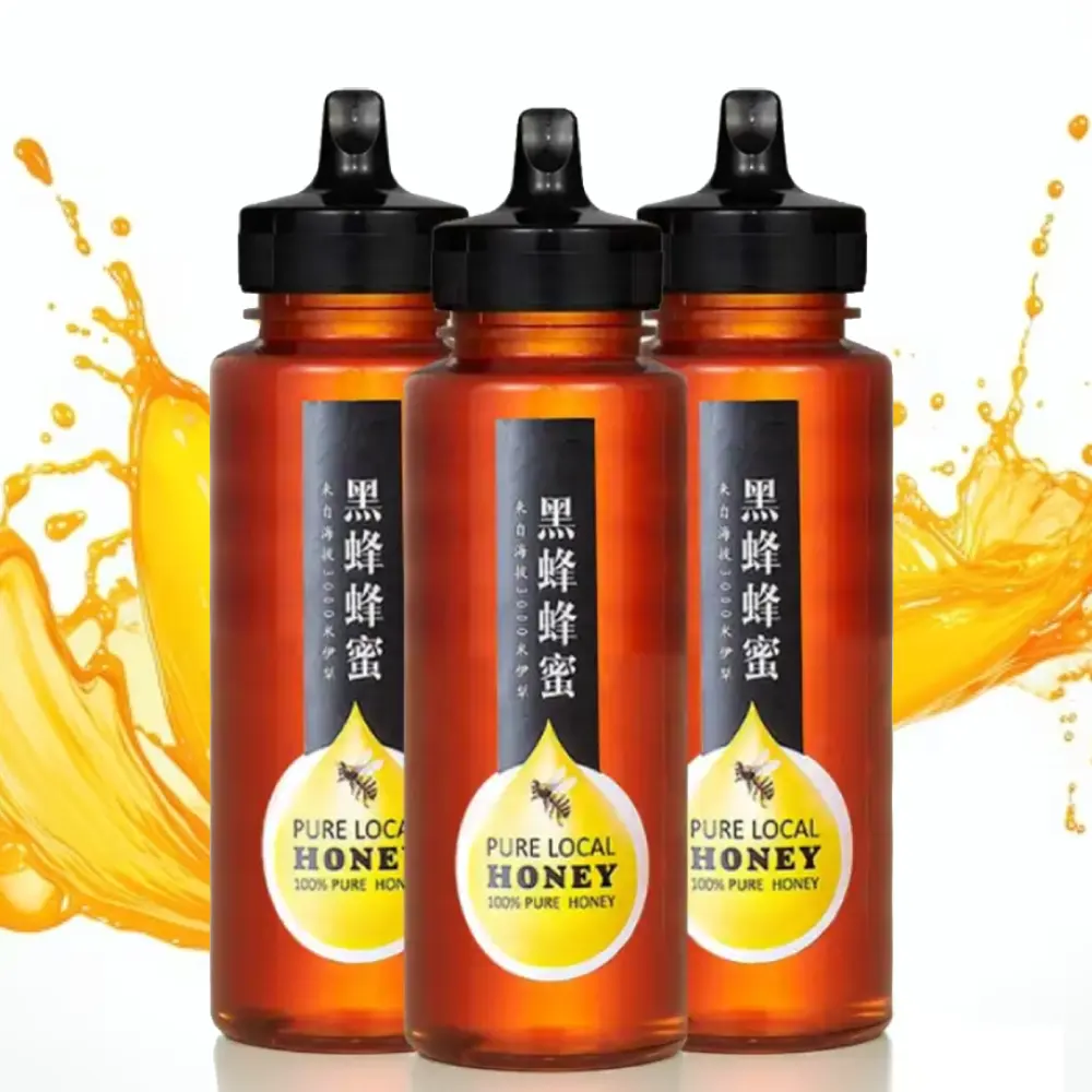 2023 Best Seller 250ml 8oz 360ml 12oz Food Grade PET Plastic Honey Syrup Bottles Plastic Squeeze Sauce Bottle with Flip Top Cap