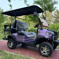 Voiturette de golf électrique tout-terrain 4 places, 4 roues motrices, avec toit et siège arrière rabattable