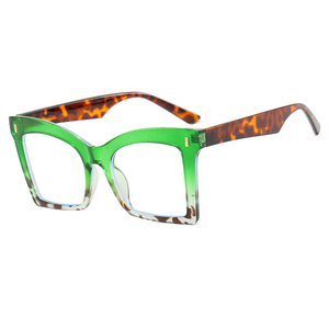 Thời Trang Quá Khổ Vuông Đinh Tán Chống Ánh Sáng Màu Xanh Kính Đọc Sách Phụ Nữ 2024 Thương Hiệu Sang Trọng Màu Xanh Lá Cây Leopard Quang Kính Máy Tính - Product Image 5